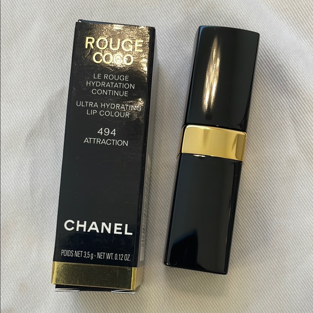 CHANEL Black and Gold Rouge Coco Flash Lipstick